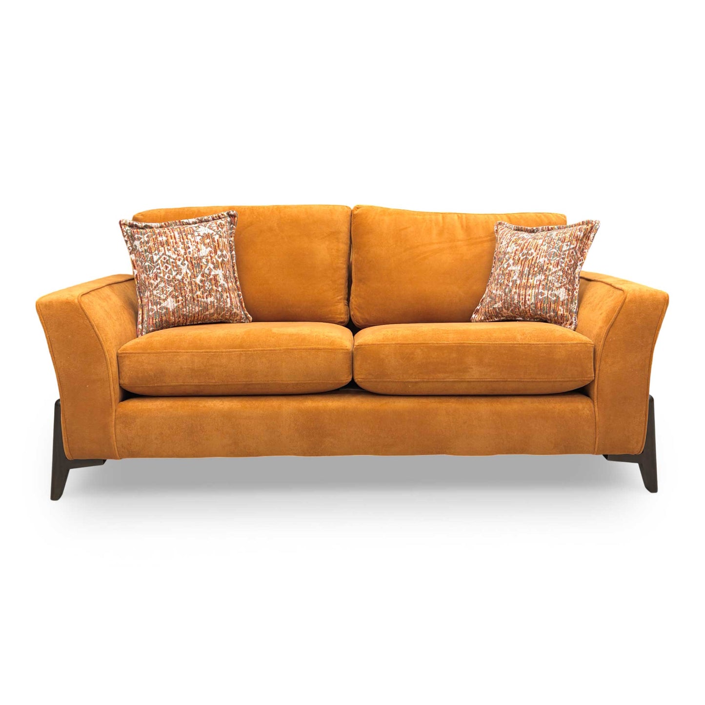 ‘Collins’ Almond Orange Towel Velvet 3 Seater Sofa
