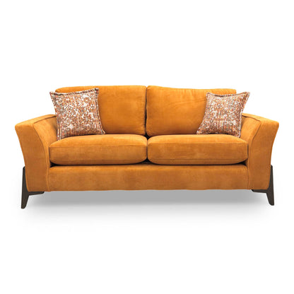 ‘Collins’ Almond Orange Towel Velvet 3 Seater Sofa