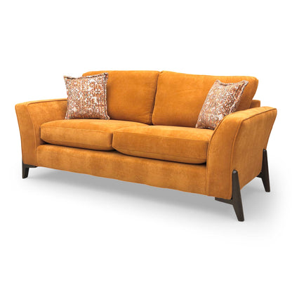 ‘Collins’ Almond Orange Towel Velvet 3 Seater Sofa