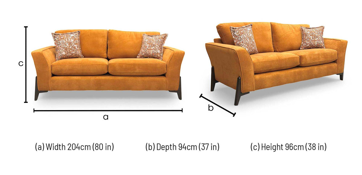 'Collins' Almond Orange Towel Velvet 3 + 2 Seater Sofa with Accent Chair Set