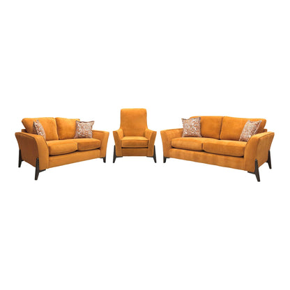 'Collins' Almond Orange Towel Velvet 3 + 2 Seater Sofa with Accent Chair Set