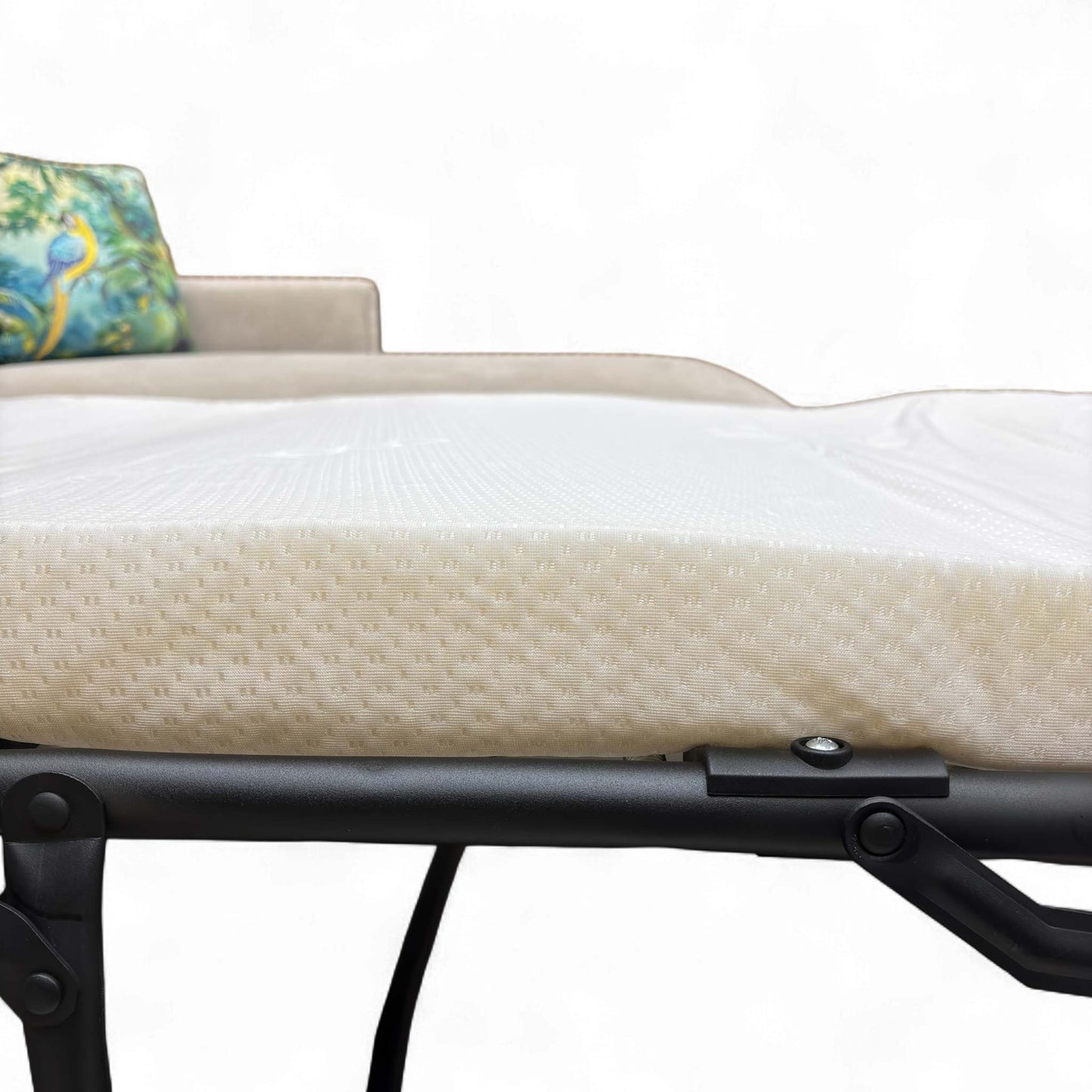 ‘Esprit' Silver Ebony Feet Fabric Right Hand Facing Open End Chaise Sofa Bed with Storage