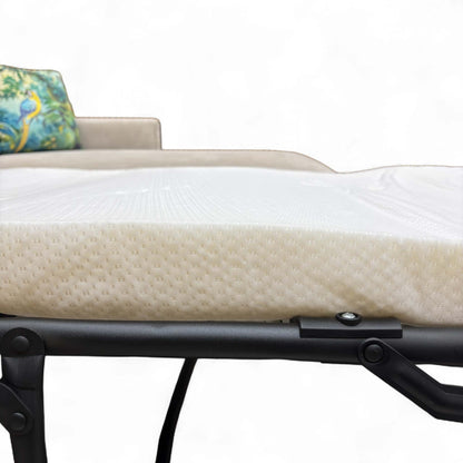 ‘Esprit' Silver Ebony Feet Fabric Right Hand Facing Open End Chaise Sofa Bed with Storage