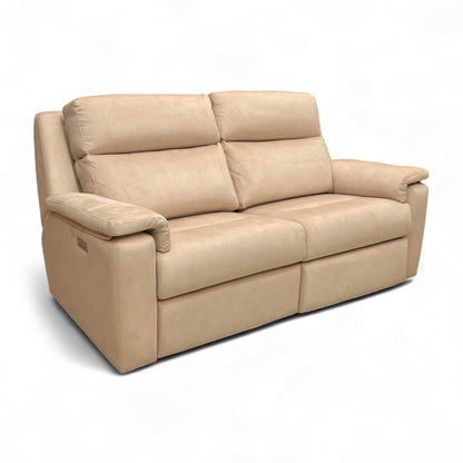 G Plan ‘Thornbury’ A122 Stingray Linen Cream Velvet 3 Seater Power Recliner Sofa with Power Headrests and Power Lumbar