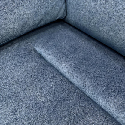 G Plan 'Thornbury' A125 Stingray Indigo Blue Velvet 3 Seater Sofa + Storage Footstool