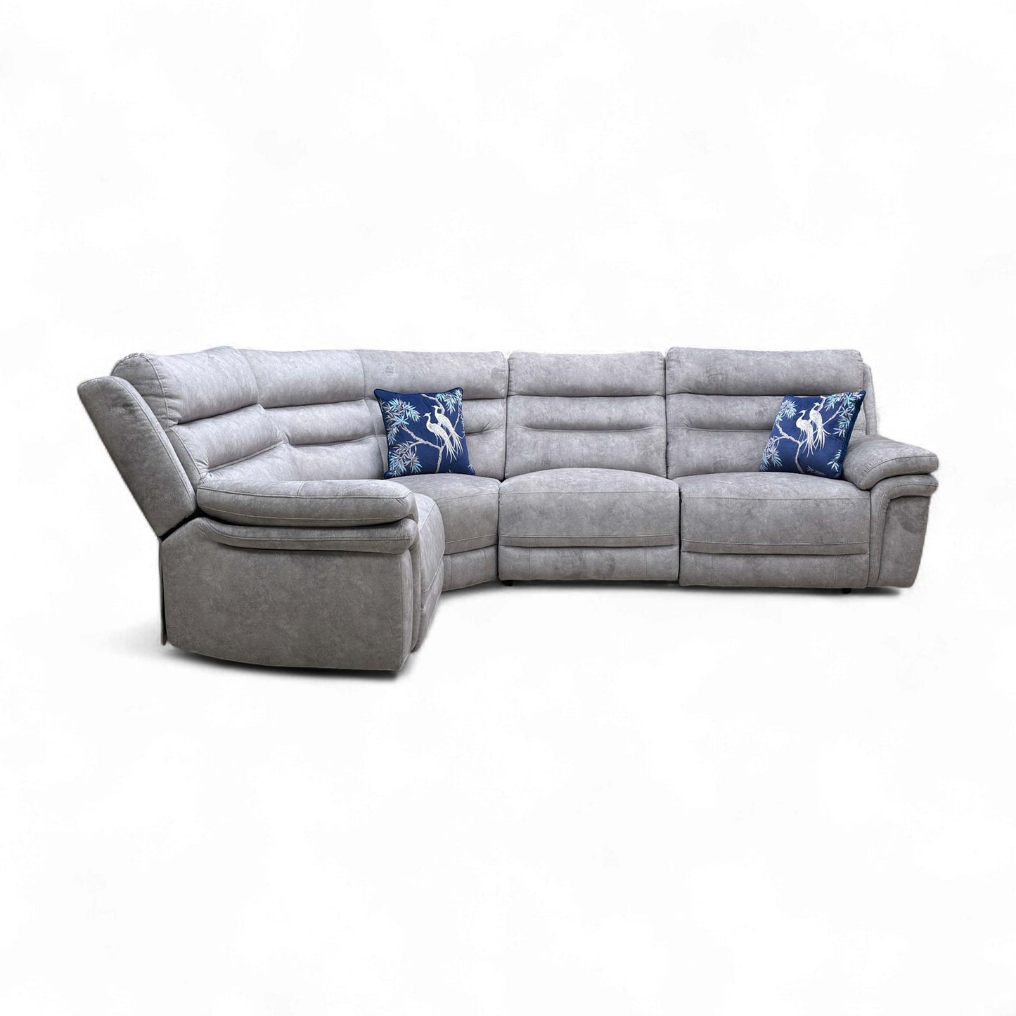 ‘Berlin’ Dapple Light Grey Velvet Modular Corner Sofa