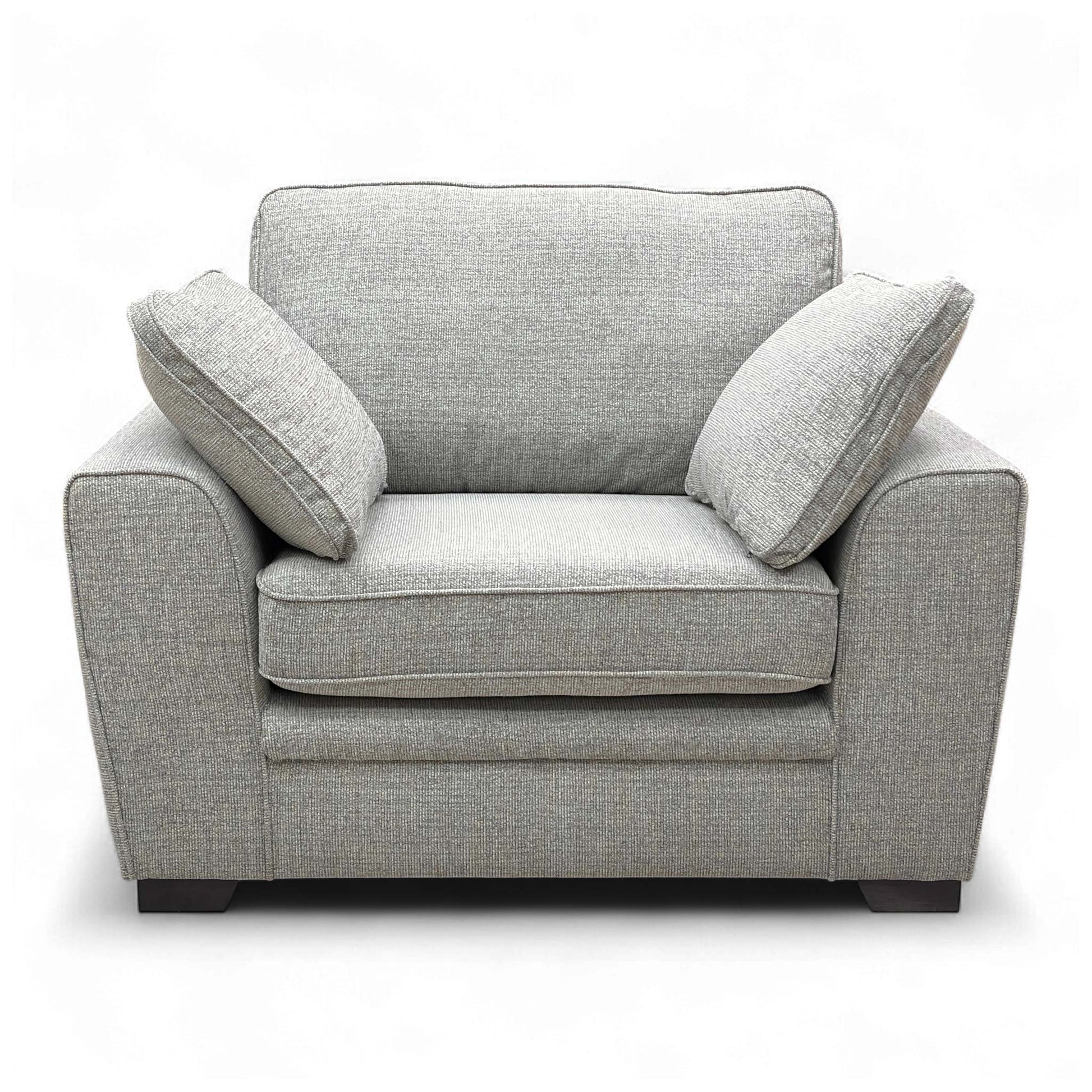 Full frontal shot of the armchair, emphasizing the seat and back cushion.