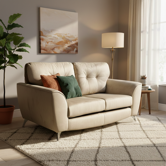 'Dawson' Mink Dawson Velvet 2 Seater Sofa