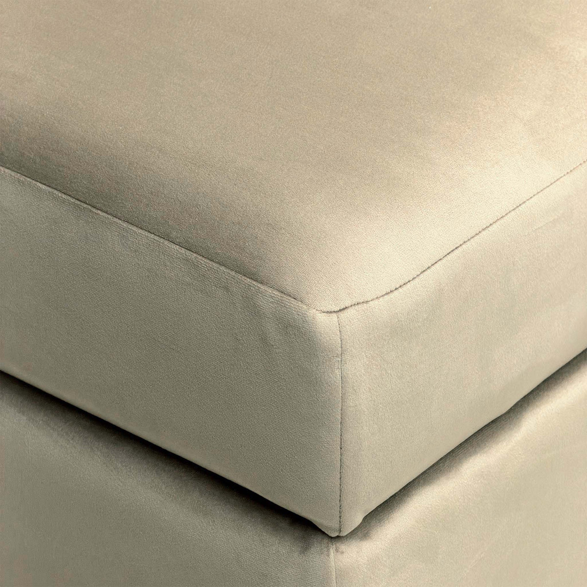 'Dawson' Mink Dawson Velvet 2 + 2 Seater Sofa with Storage Footstool