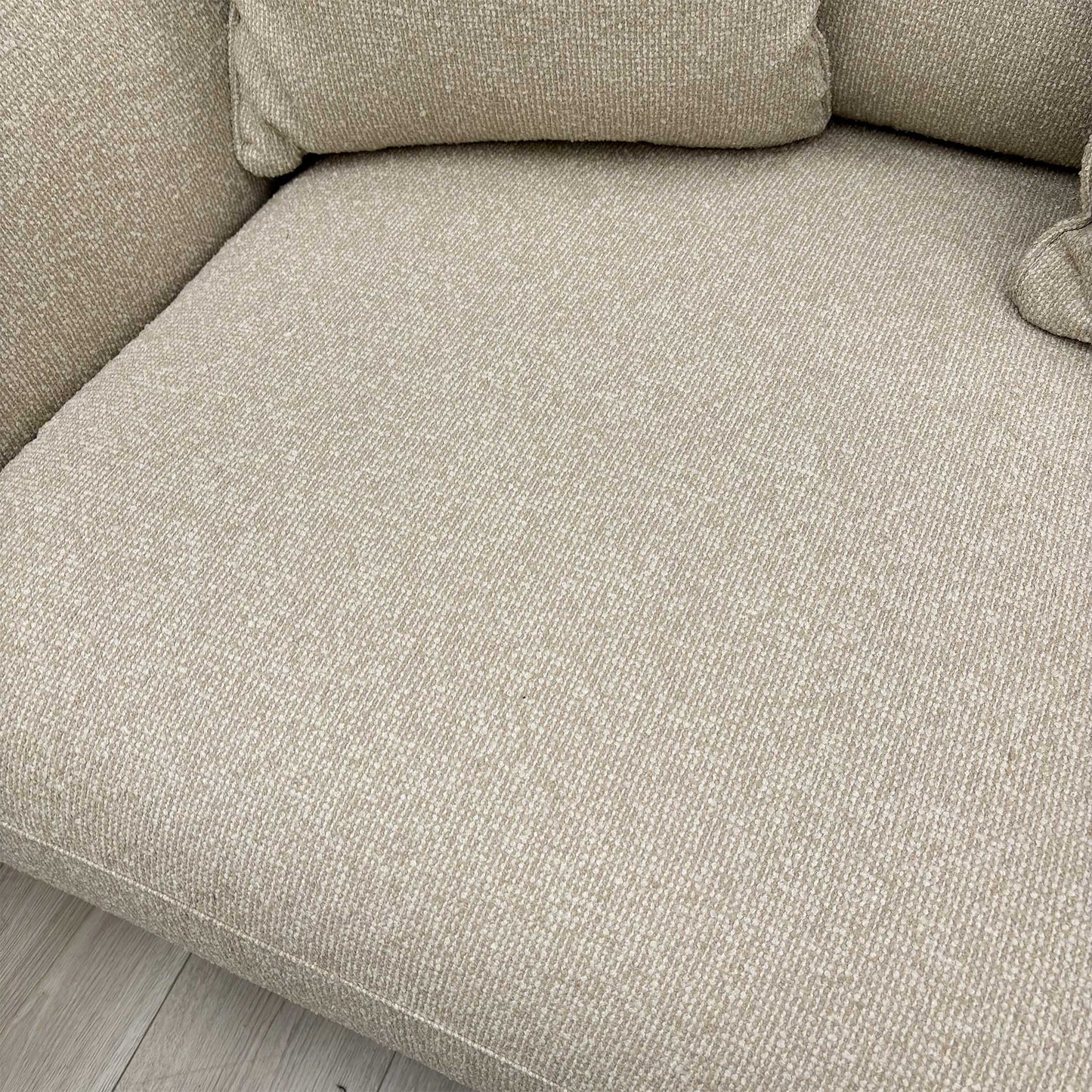 The 'Hackney' Beige Mini Boucle Natural All Over 3 Seater Sofa