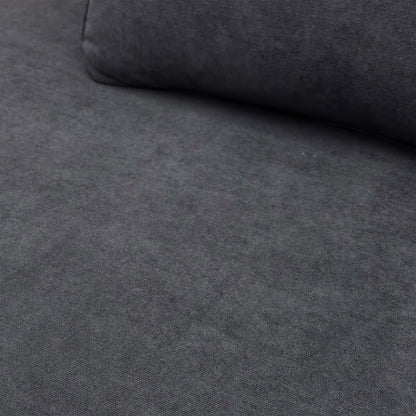 'Orka' Black Plaza Linen Open Ended 4 Seater Sofa