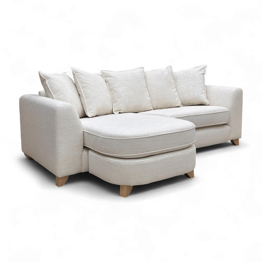 DFS 'Lorella' Cream Selway Pillow Back 4 Seater Lounger