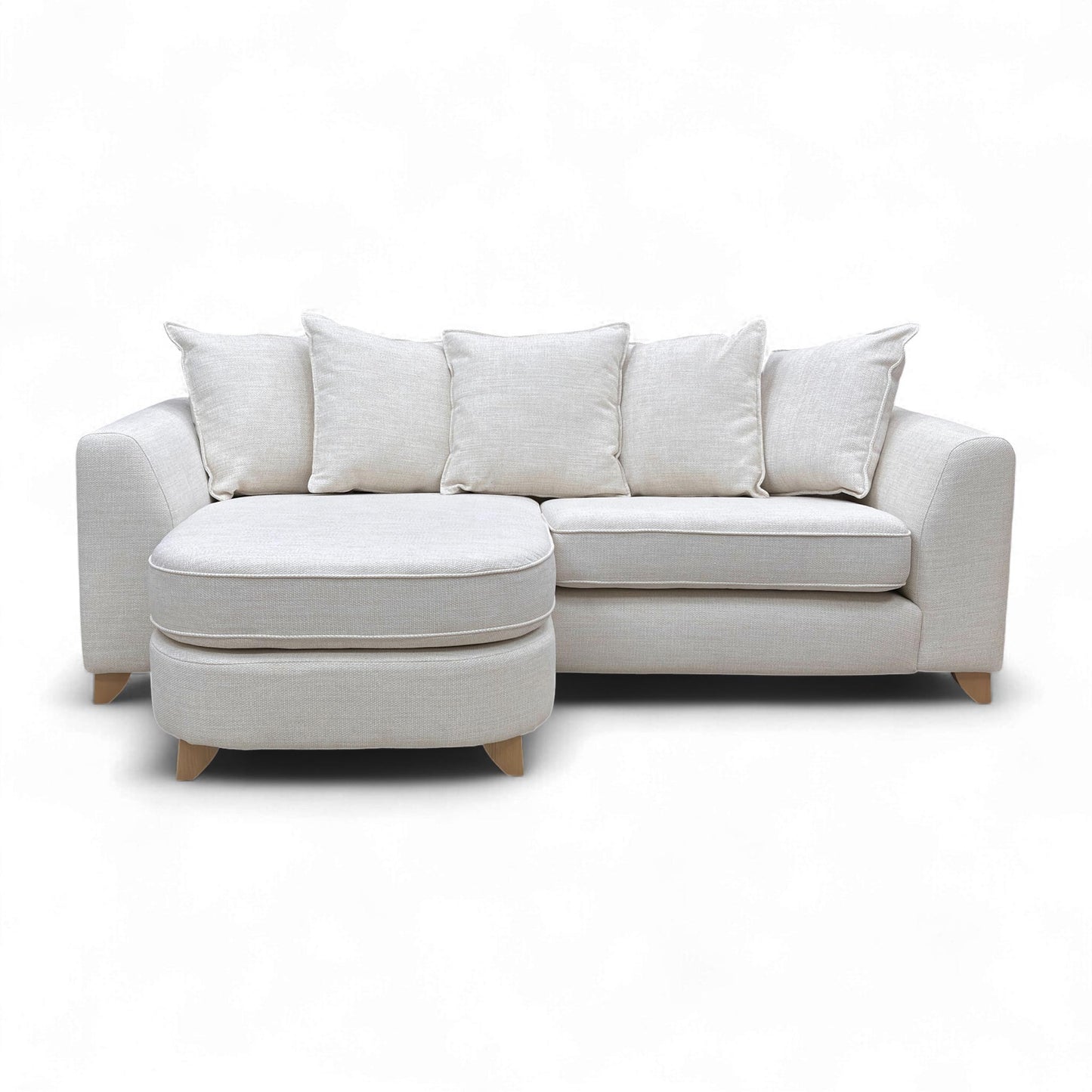 'Lorella' Cream Selway Pillow Back 4 Seater Lounger
