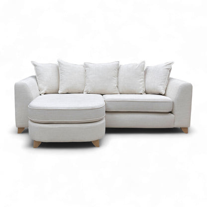 'Lorella' Cream Selway Pillow Back 4 Seater Lounger