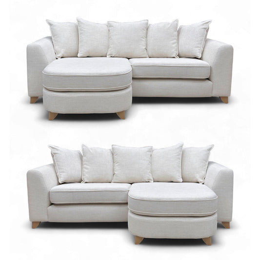 'Lorella' Cream Selway Pillow Back 4 Seater Lounger