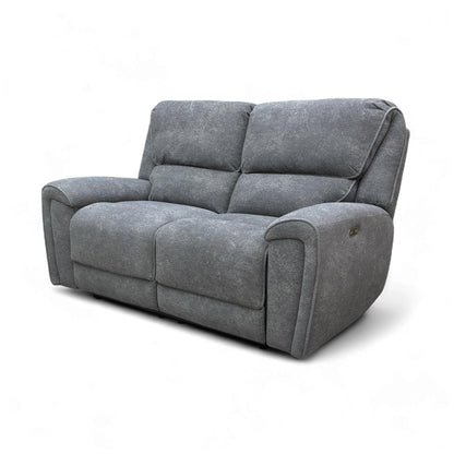 ‘Ricky’ Charcoal Grey Teddy Velvet 2 Seater Power Recliner Sofa