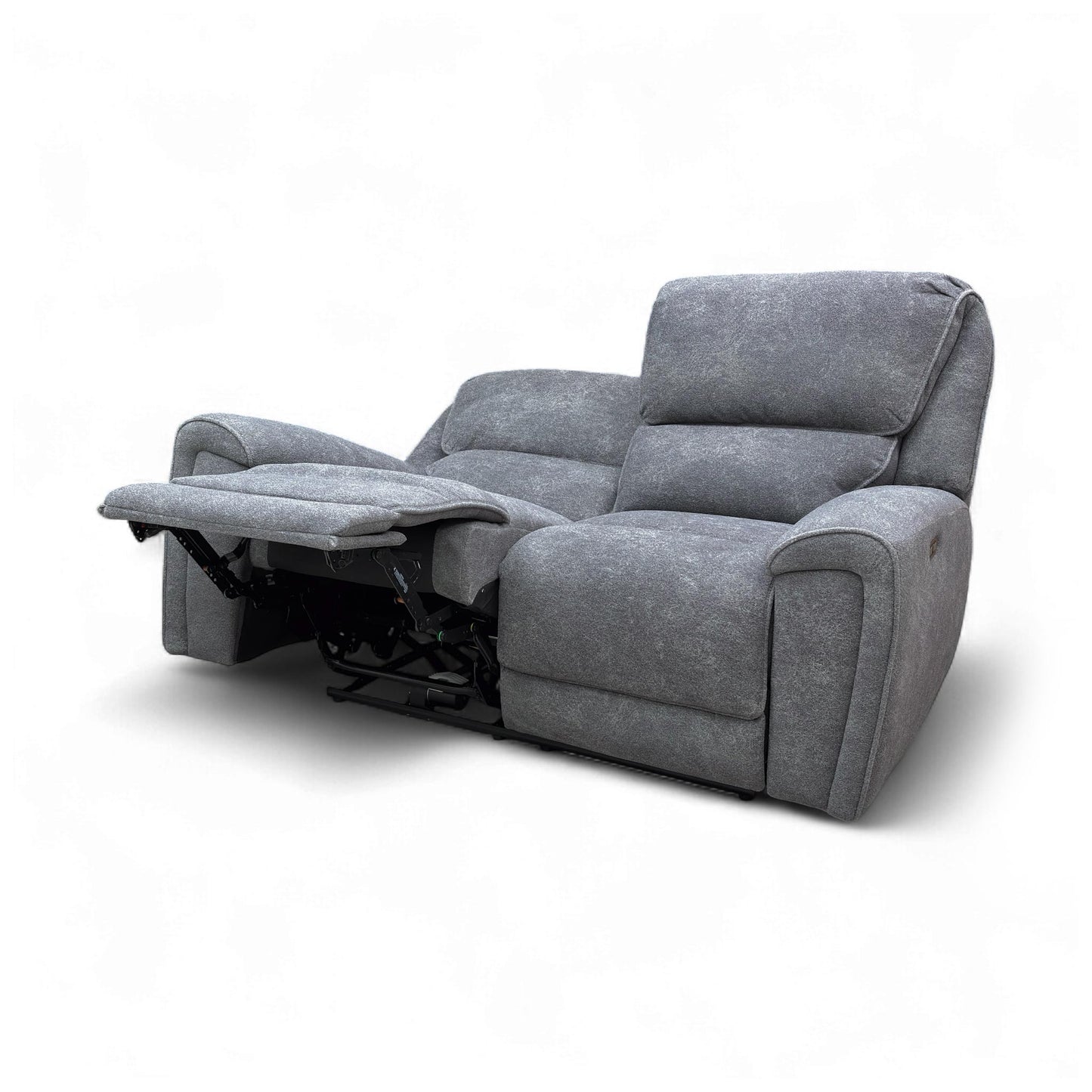 ‘Ricky’ Charcoal Grey Teddy Velvet 2 Seater Power Recliner Sofa