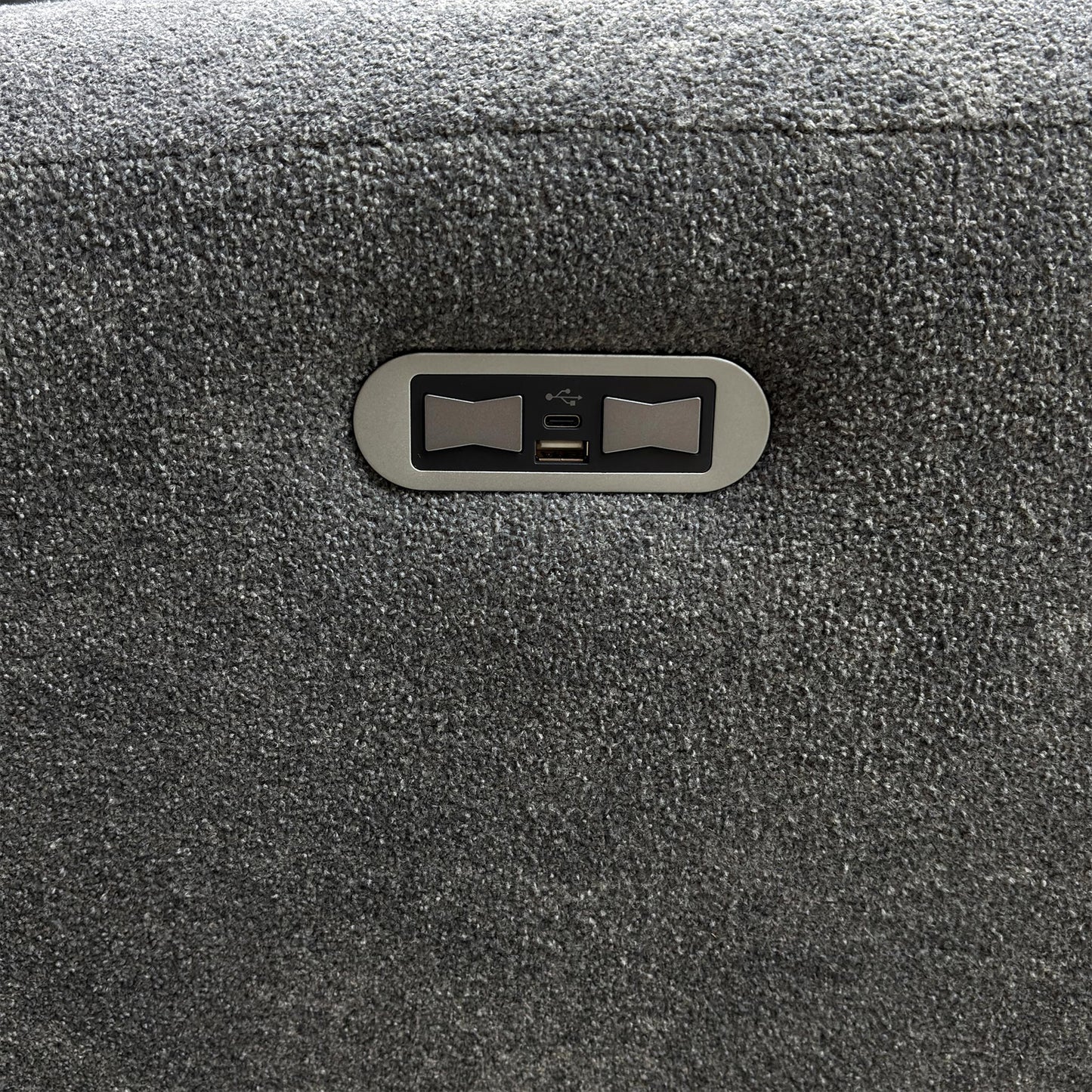 ‘Ricky’ Charcoal Grey Teddy Velvet 2 Seater Power Recliner Sofa