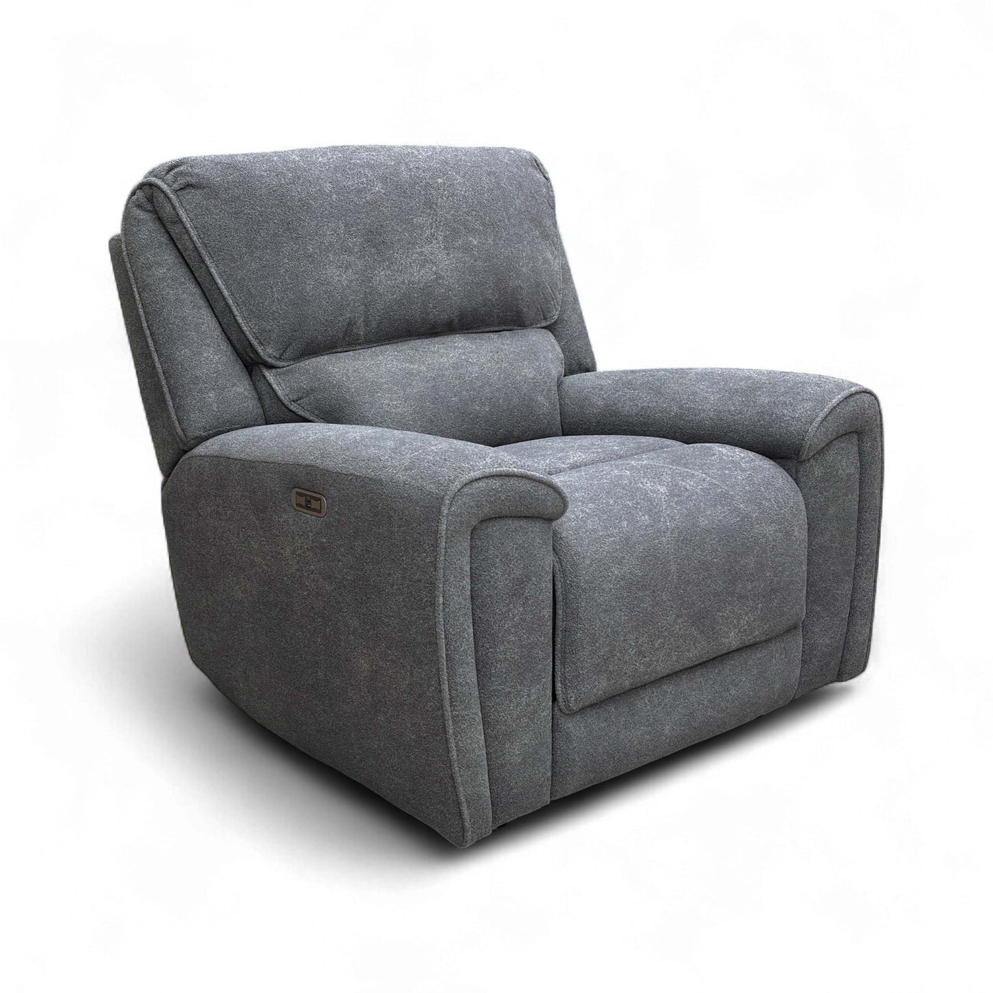 ‘Ricky’ Charcoal Grey Teddy Velvet Power Recliner Chair