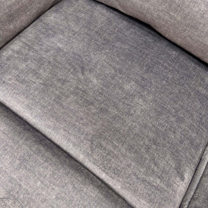 Detailed shot of the soft Charcoal Velvet fabric texture on the Savoy corner sofa.