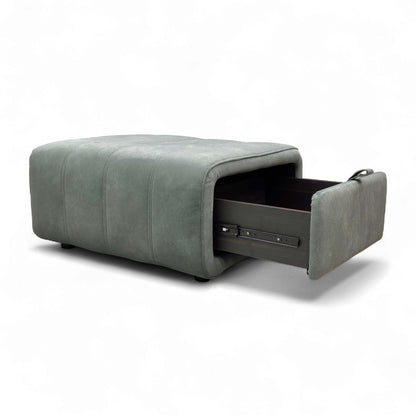 Overall view of the stylish 'Elphaba' Dexter footstool, confirming its color and design.