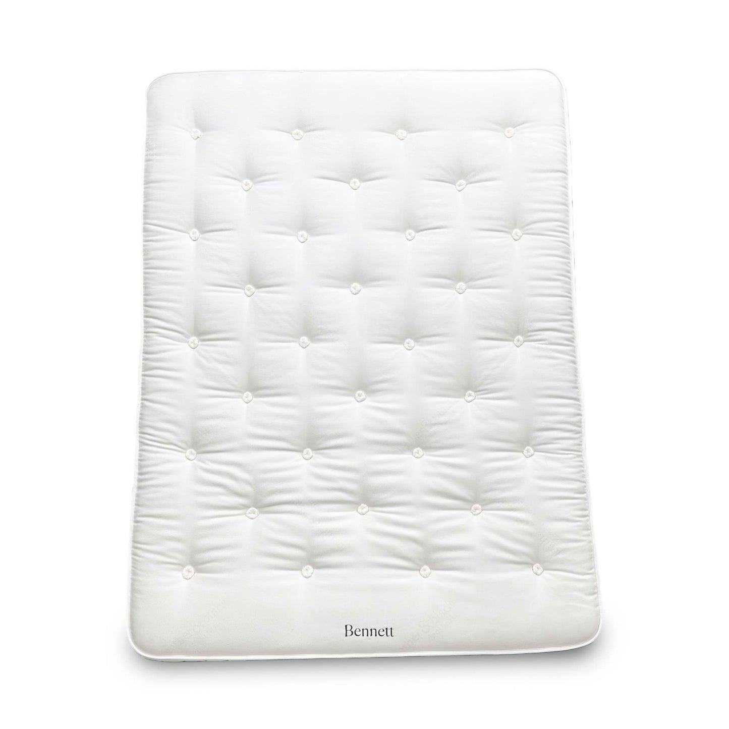 Full view of the King-size Harrison Spinks 'Bennett' 3000 Pocket Spring Mattress, showcasing the white damask top and upholstered side borders.