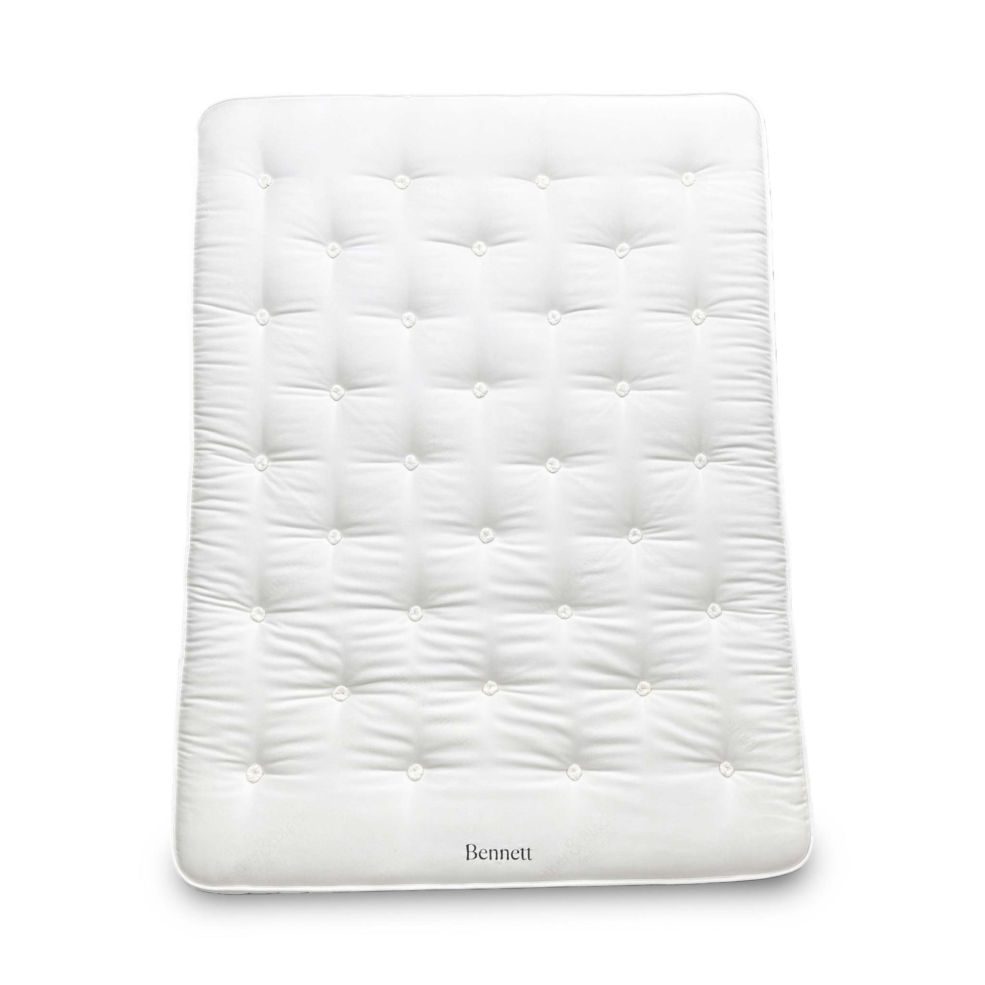 Full view of the King-size Harrison Spinks 'Bennett' 3000 Pocket Spring Mattress, showcasing the white damask top and upholstered side borders.