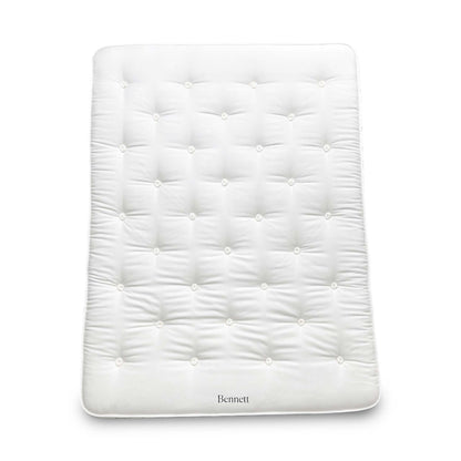 Full view of the King-size Harrison Spinks 'Bennett' 3000 Pocket Spring Mattress, showcasing the white damask top and upholstered side borders.