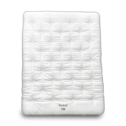 Full front view of the luxurious Harrison Spinks Saxton Silk King mattress featuring 24,750 pocket springs and Split Tension (Soft and Medium).
