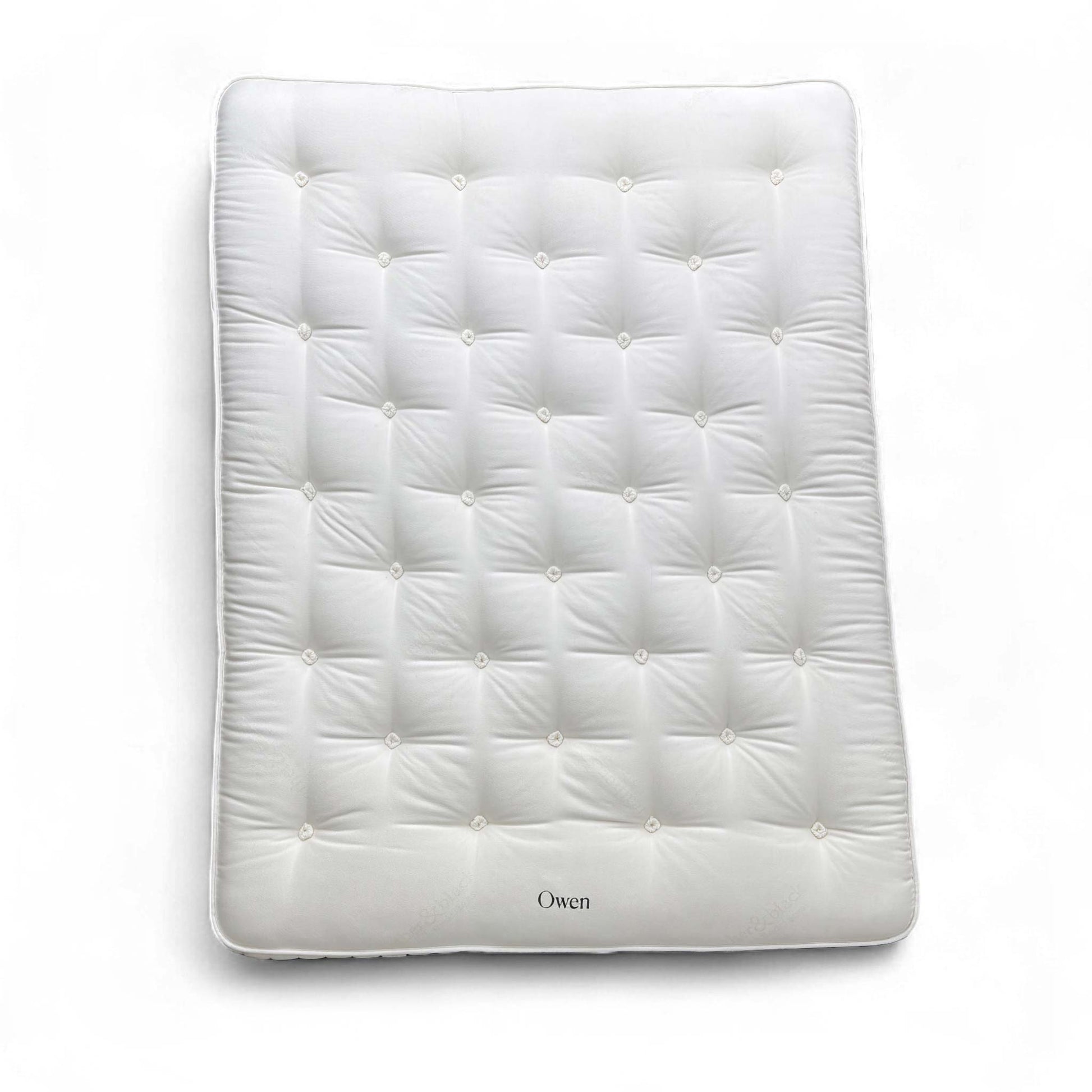 Full view of the Harrison Spinks ‘Owen’ 10,000 Pocket Spring King Mattress with a breathable white fabric cover, showcasing its deep profile.