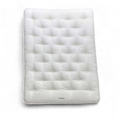 Full view of the Harrison Spinks ‘Owen’ 10,000 Pocket Spring King Mattress with a breathable white fabric cover, showcasing its deep profile.