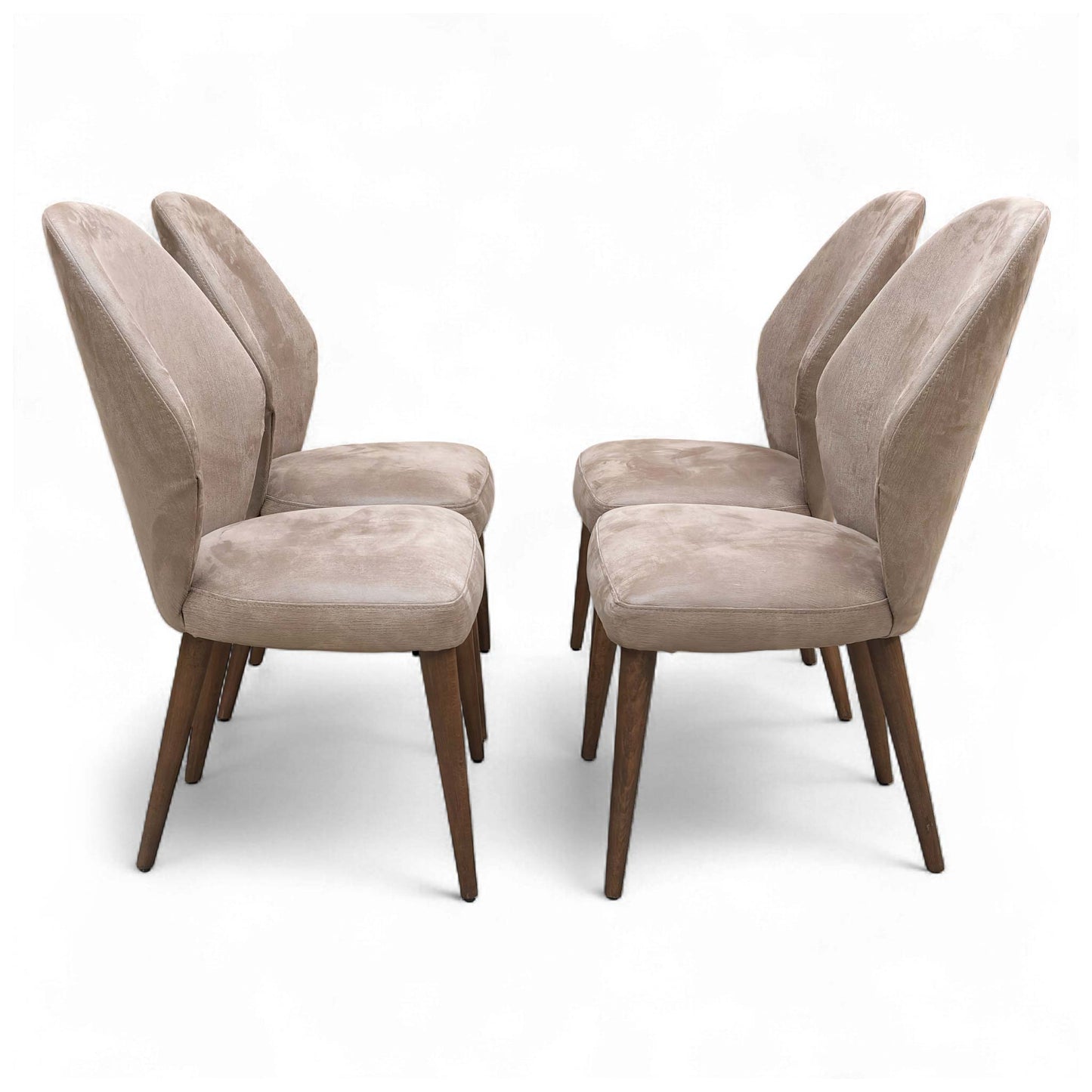 Frontal view of a single Stone International ‘Empire’ R066 Dining Chair, highlighting the comfortable foam cushioning and high-end modern look.