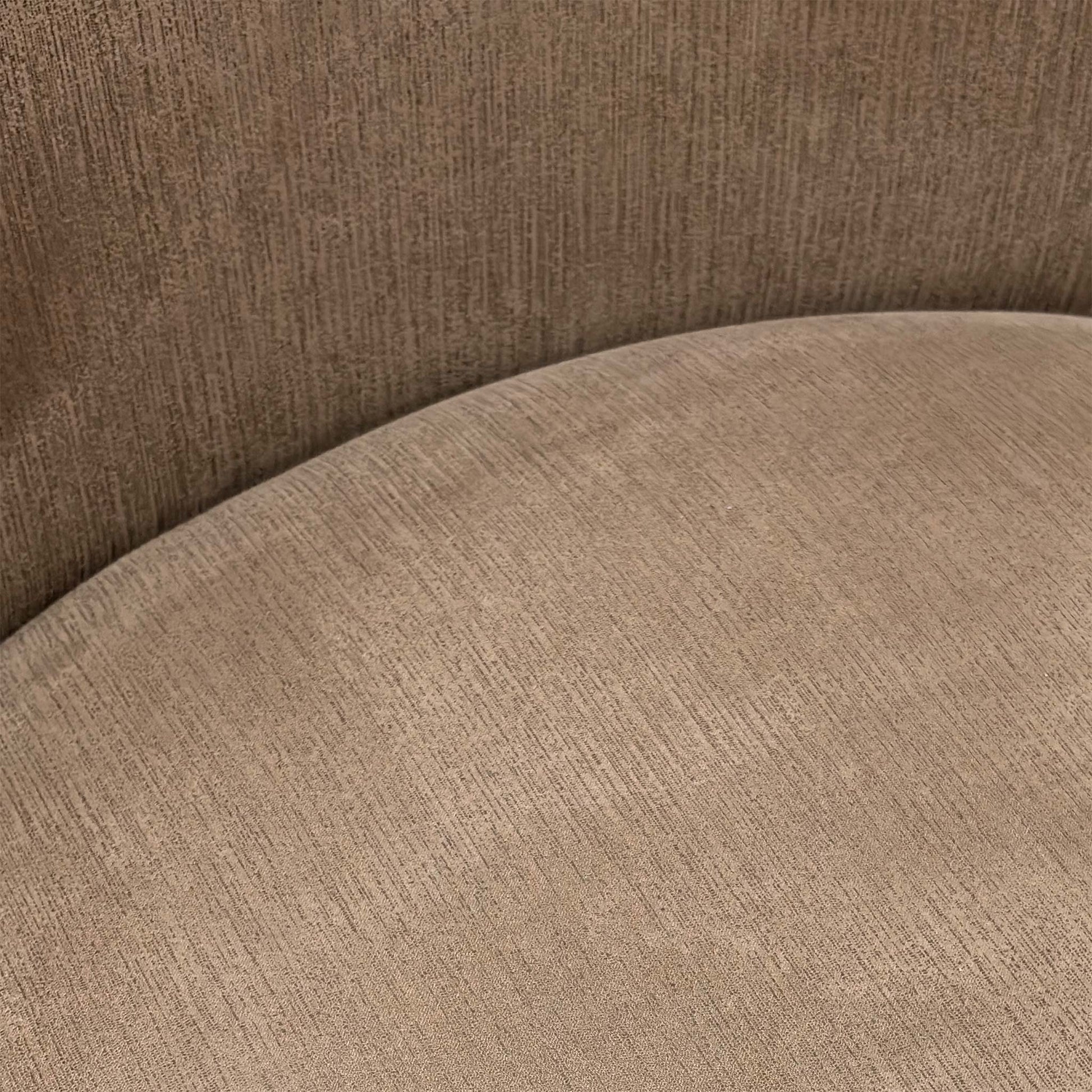 Close-up of the Satin Taupe fabric texture and stitching.