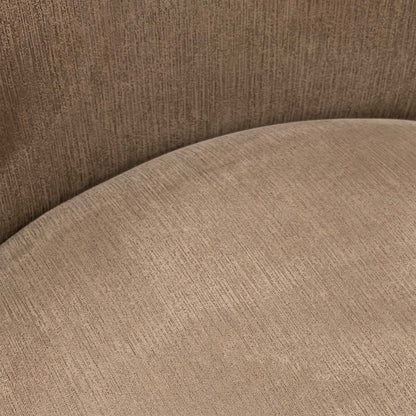 Close-up of the Satin Taupe fabric texture and stitching.