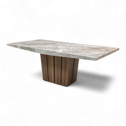 Angled shot showing the table's footprint.