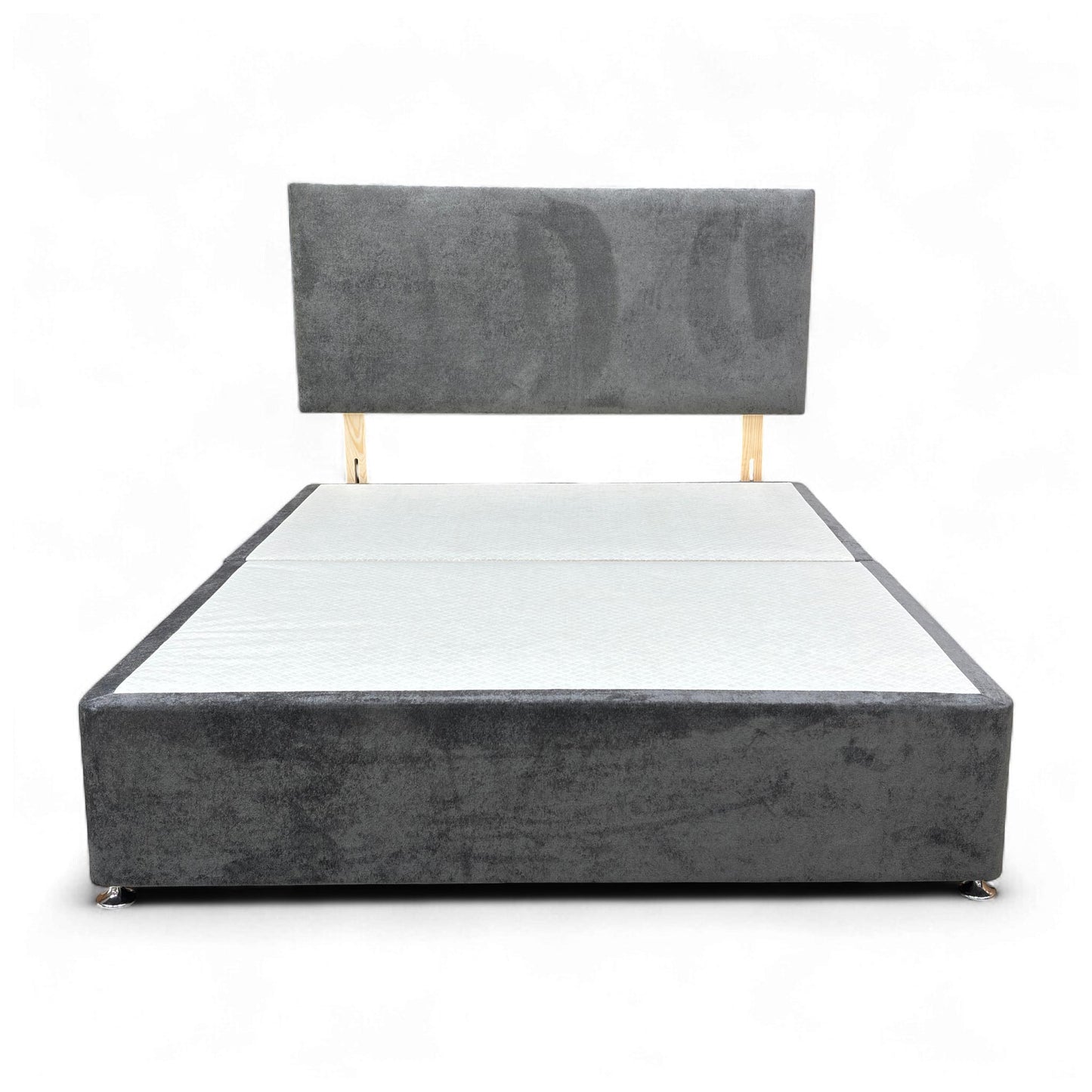 Full view of the King-size bed set in a room setting.