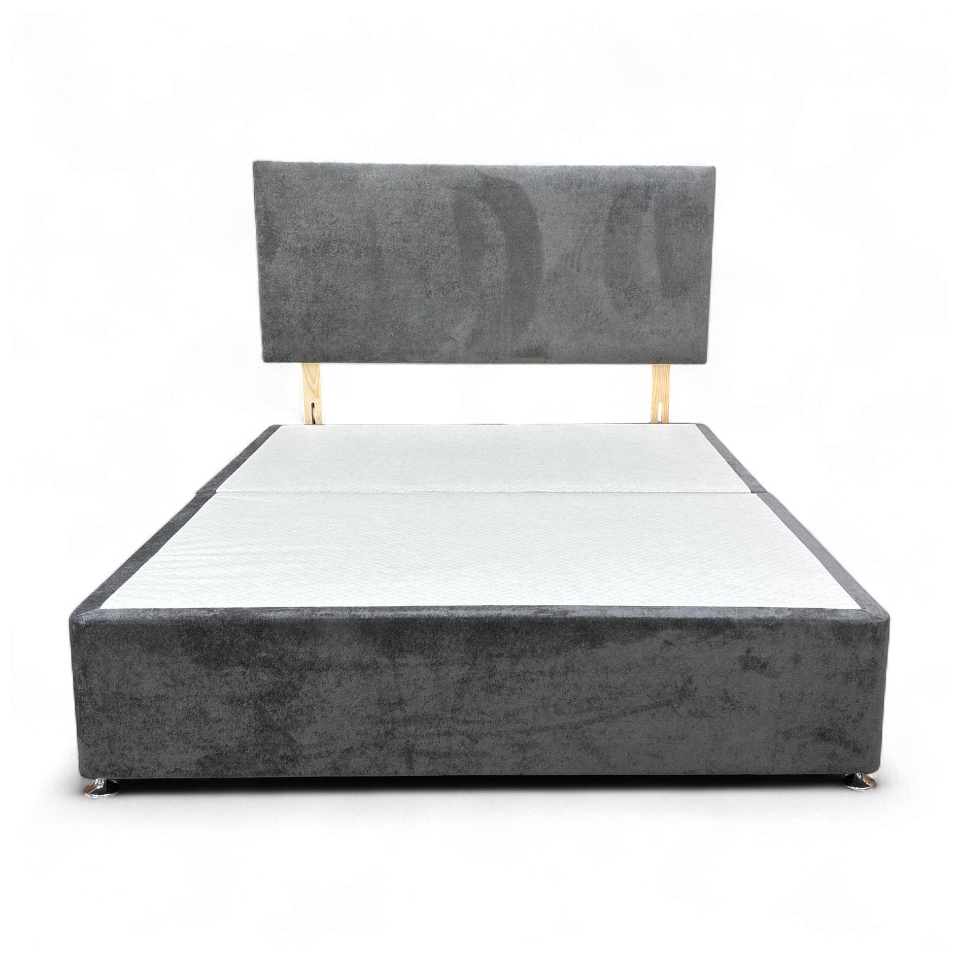 Full view of the King-size bed set in a room setting.