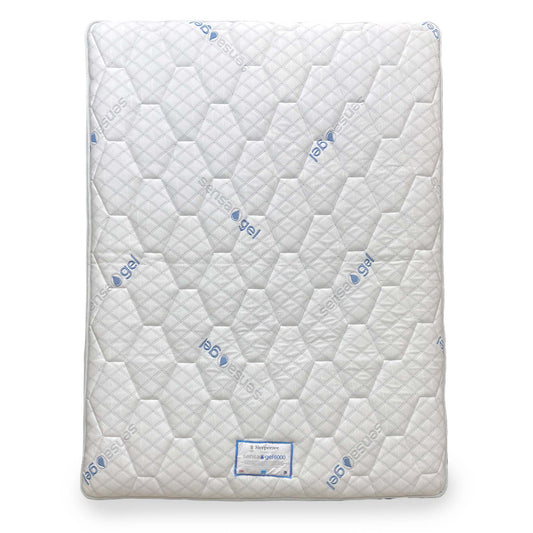 Full view of the Sleepeezee SensaGel 6100 King-size mattress, showing the plush pillow top and quilted side panels.
