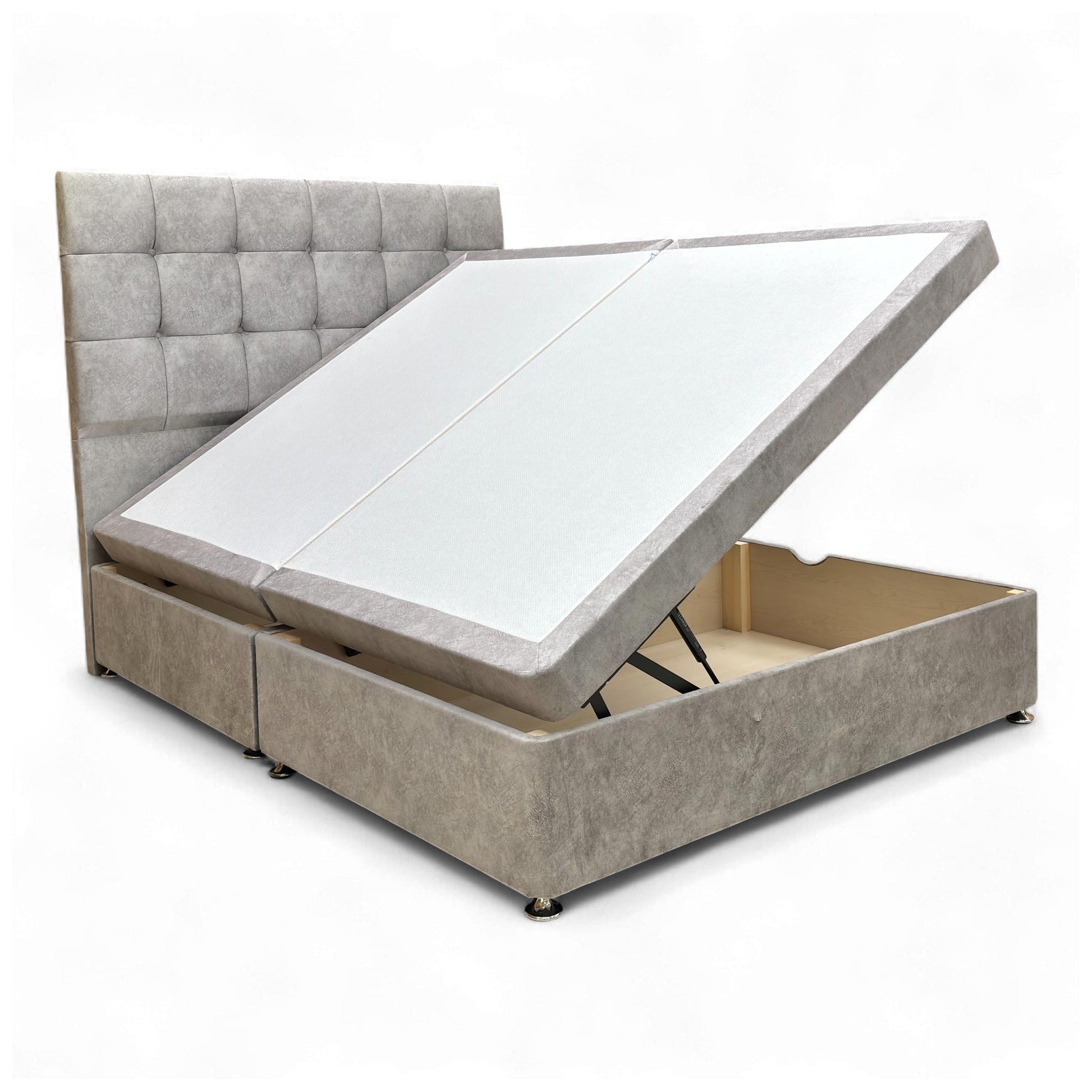 Image of the divan base separated from the headboard.