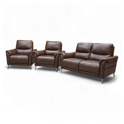 back and side of the Daytona Sofa, showing the real leather and stitching detail.