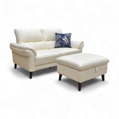 Full angled view of the 2 Seater Sofa and Storage Footstool.