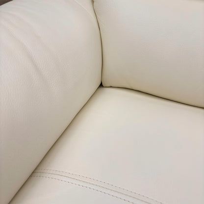 Close-up of the leather texture and stitching detail.