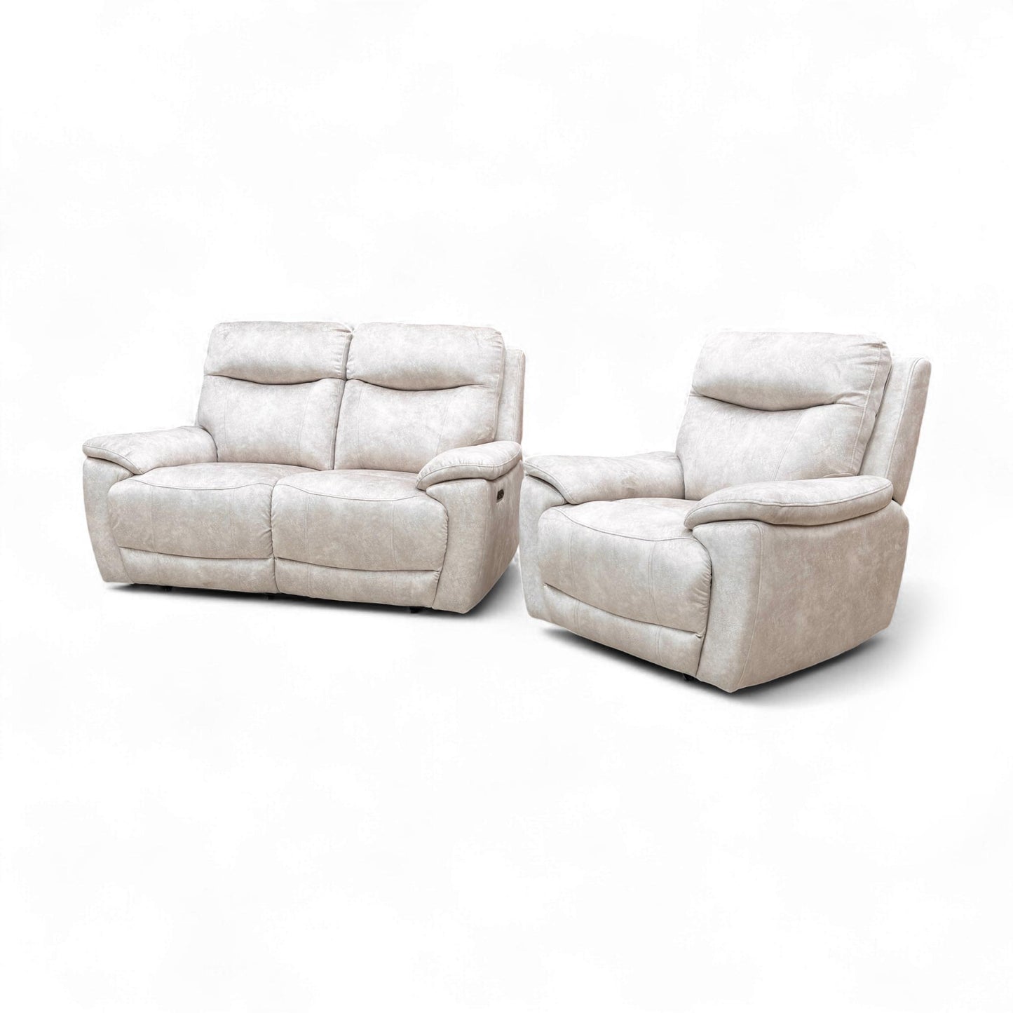 Angled view of the 'Sloane' 2 Seater Power Recliner Sofa by itself.