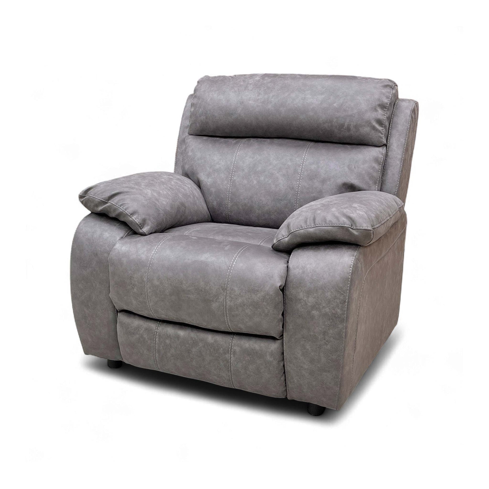 Side profile of the ‘Moreno’ Armchair showing its depth and overall height of 100 cm.