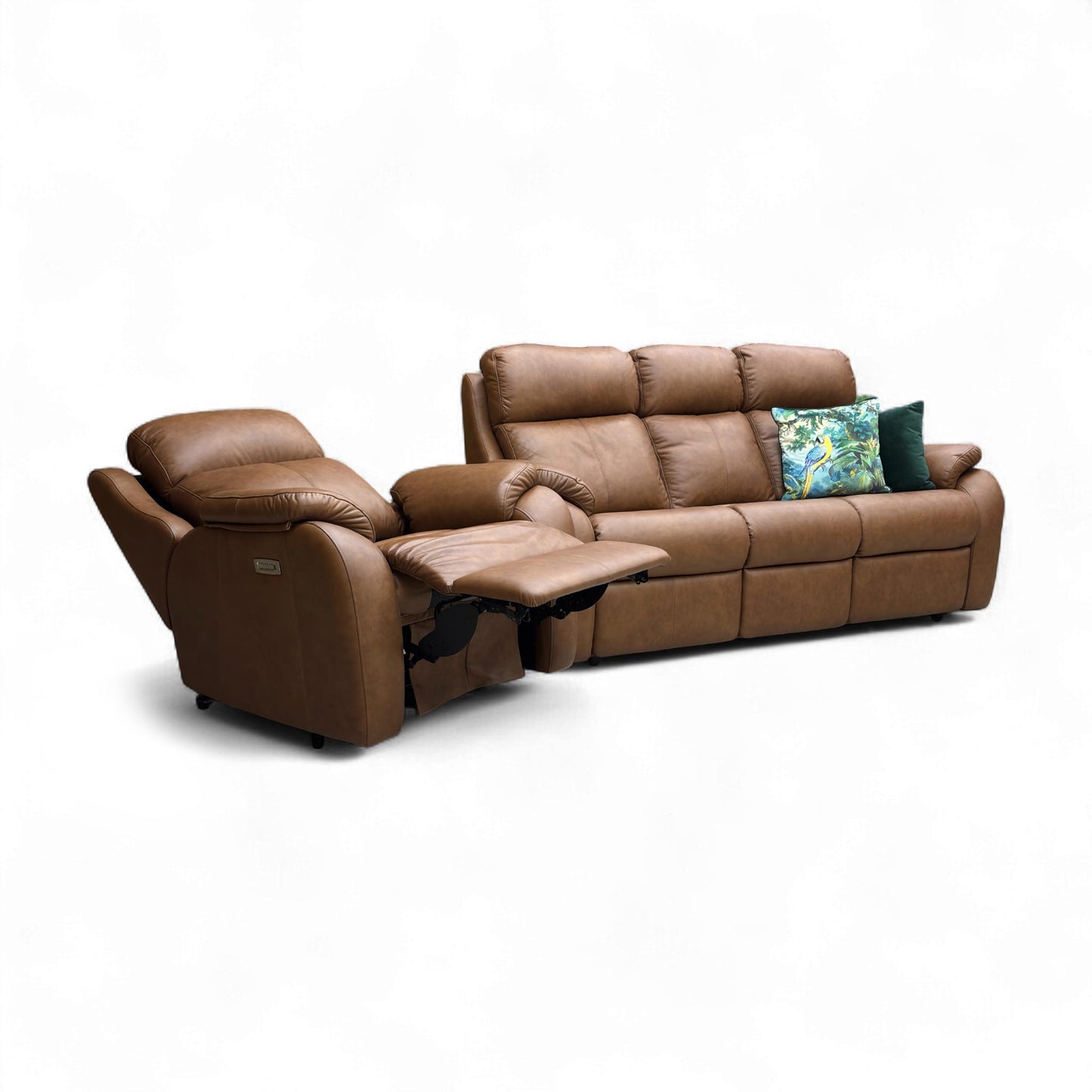 Full view of the 3 Seater Sofa and Recliner Chair together.