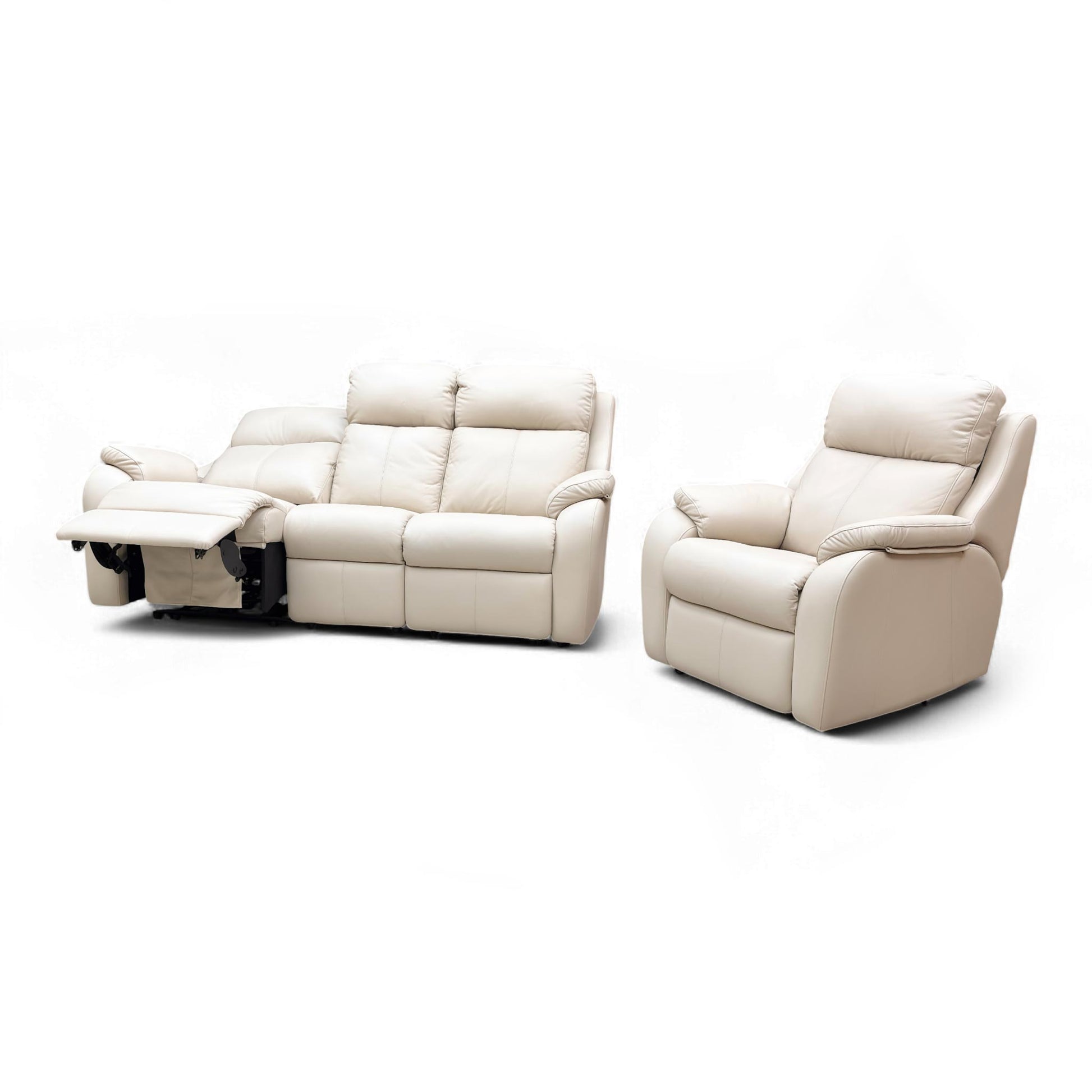 Side view of the 3 Seater Sofa with the recliner mechanism extended.