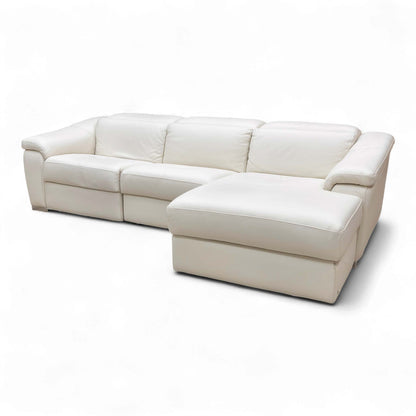 Side view of the Nicoletti Galileo sofa, emphasizing the wide padded armrests and low-profile, contemporary design.