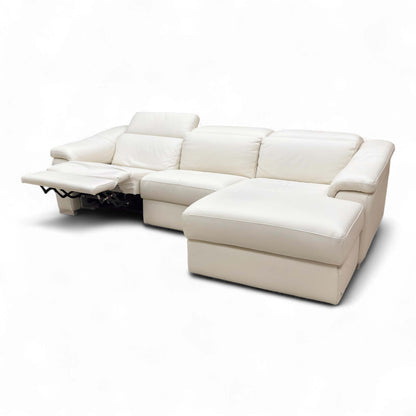 Side view of the Nicoletti Galileo sofa, emphasizing the wide padded armrests and low-profile, contemporary design.