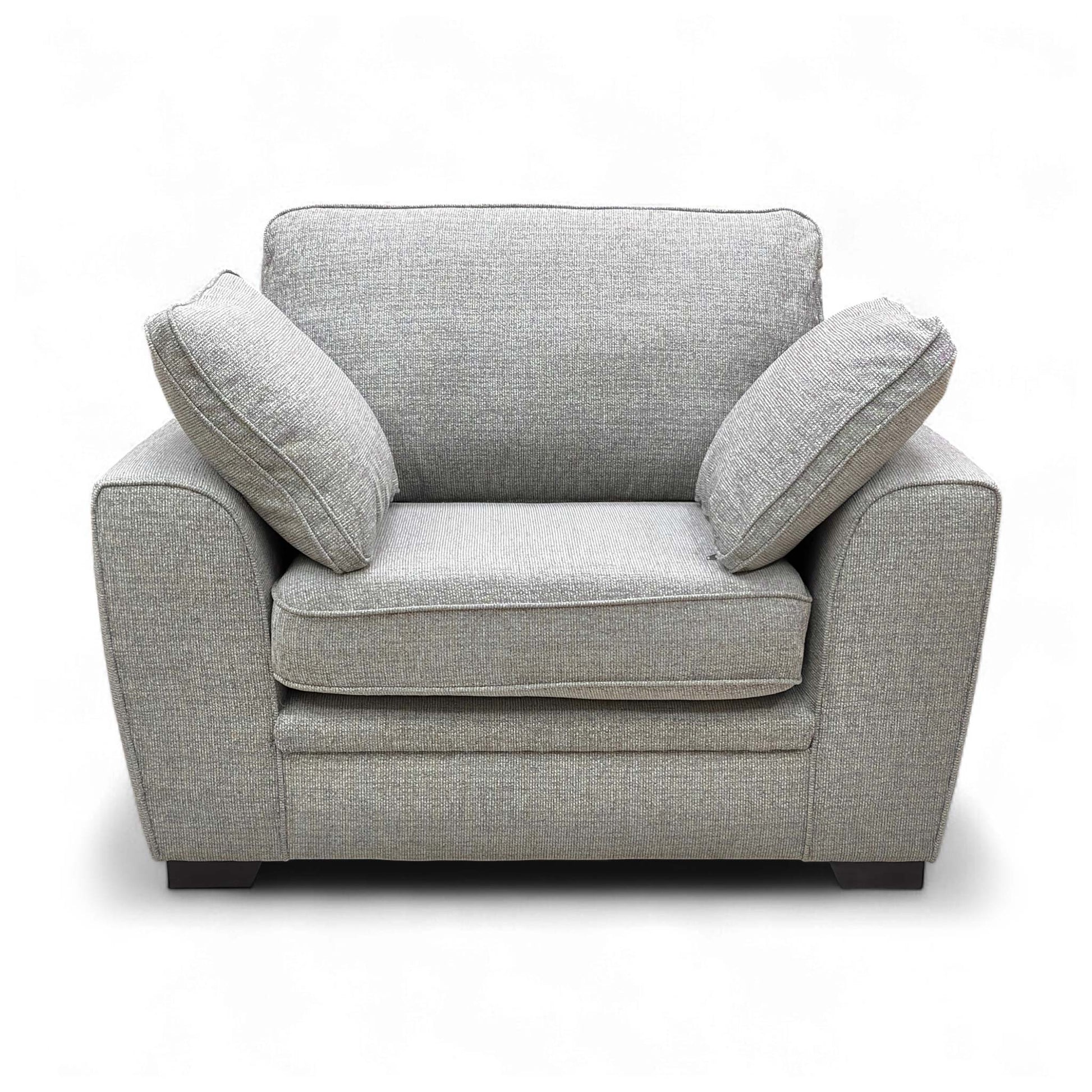 Full front view of the armchair.