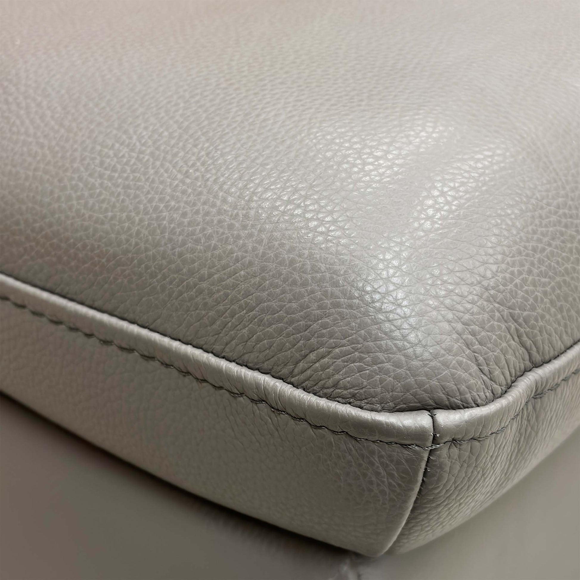 Close-up of the Elephant Leather upholstery texture.